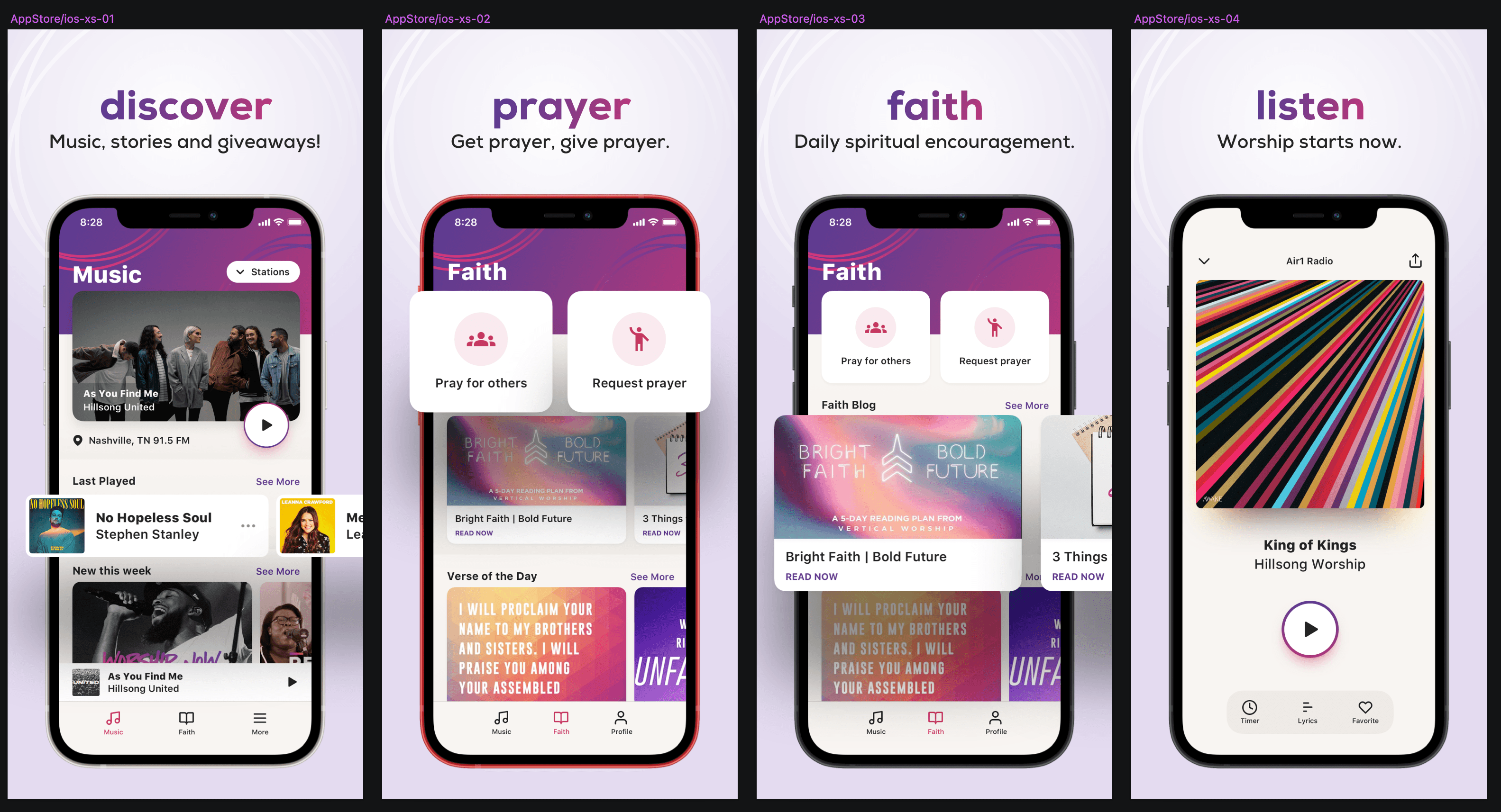Mobile app screenshots